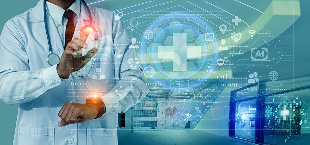 Double,Exposure,Of,Healthcare,And,Medicine,Concept.,Doctor,And,Modern